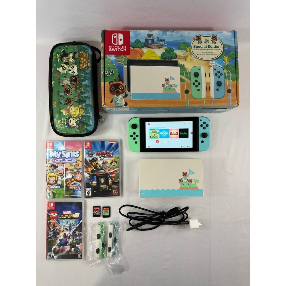 Nintendo Switch Animal Crossing New Horizons Special Edition 32GB Bundle 8 Games
